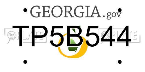 TP5B544 Georgia License Plate