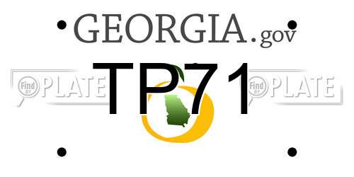TP71 Georgia License Plate
