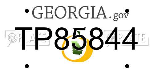 TP85844 Georgia License Plate
