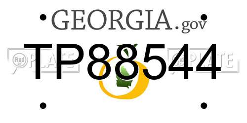 TP88544 Georgia License Plate