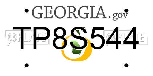 TP8S544 Georgia License Plate