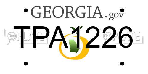 TPA1226 Georgia License Plate
