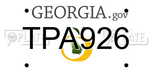 TPA926 Georgia License Plate