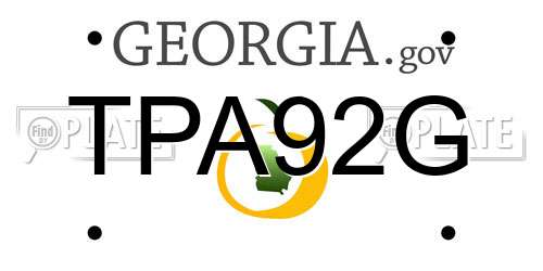 TPA92G Georgia License Plate