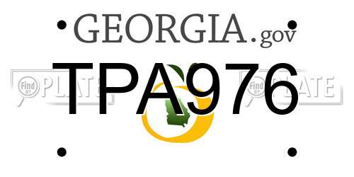 TPA976 Georgia License Plate
