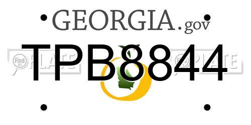TPB8844 Georgia License Plate