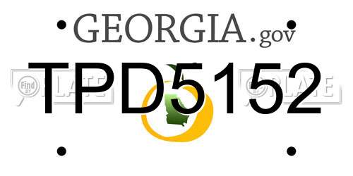 TPD5152 Georgia License Plate