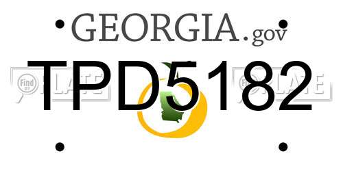 TPD5182 Georgia License Plate