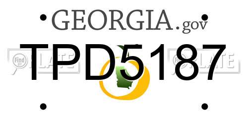 TPD5187 Georgia License Plate
