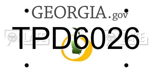 TPD6026 Georgia License Plate