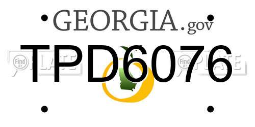 TPD6076 Georgia License Plate