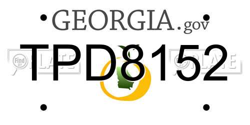 TPD8152 Georgia License Plate