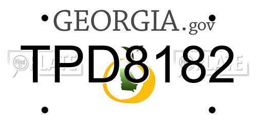 TPD8182 Georgia License Plate