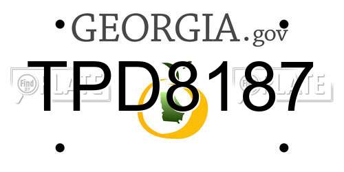 TPD8187 Georgia License Plate