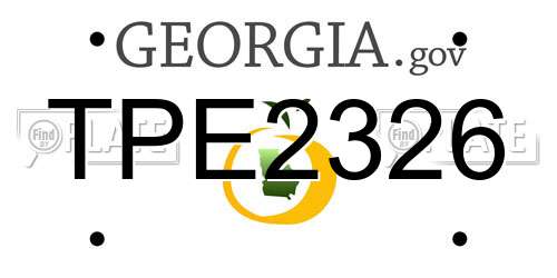TPE2326 Georgia License Plate