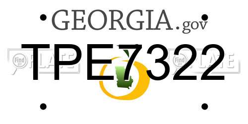 TPE7322 Georgia License Plate