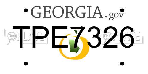 TPE7326 Georgia License Plate
