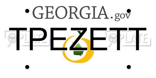 TPEZETT Georgia License Plate