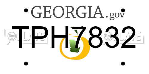 TPH7832 Georgia License Plate