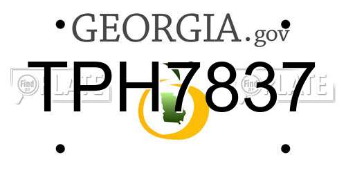 TPH7837 Georgia License Plate