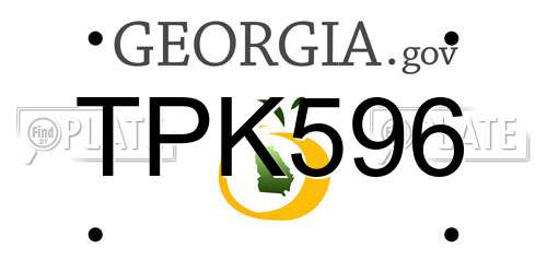 TPK596 Georgia License Plate