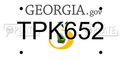 TPK652 Georgia License Plate