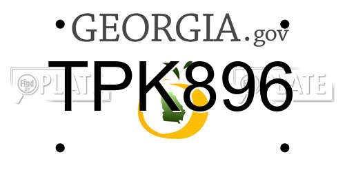 TPK896 Georgia License Plate