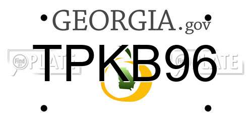 TPKB96 Georgia License Plate