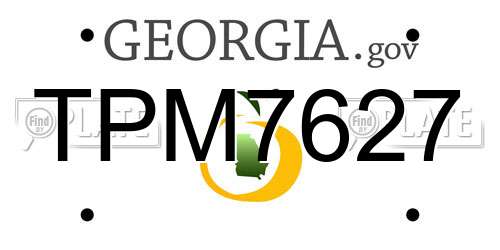 TPM7627 Georgia License Plate