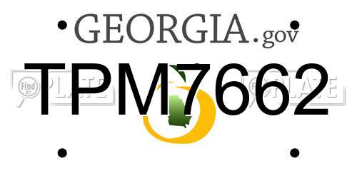 TPM7662 Georgia License Plate