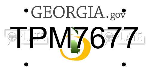 TPM7677 Georgia License Plate