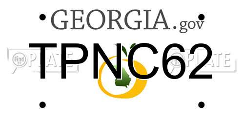 TPNC62 Georgia License Plate