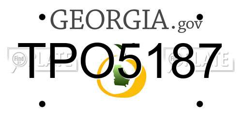 TPO5187 Georgia License Plate