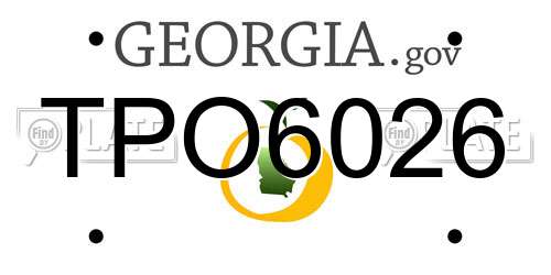 TPO6026 Georgia License Plate