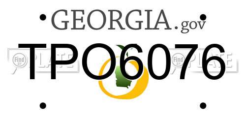 TPO6076 Georgia License Plate