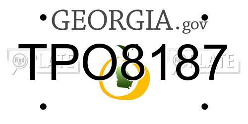 TPO8187 Georgia License Plate