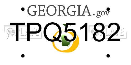 TPQ5182 Georgia License Plate