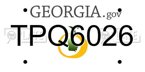 TPQ6026 Georgia License Plate