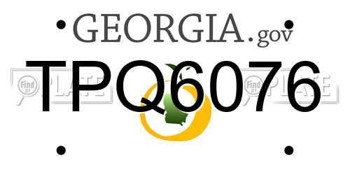 TPQ6076 Georgia License Plate