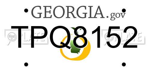 TPQ8152 Georgia License Plate
