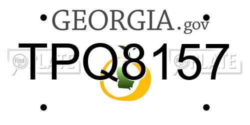 TPQ8157 Georgia License Plate