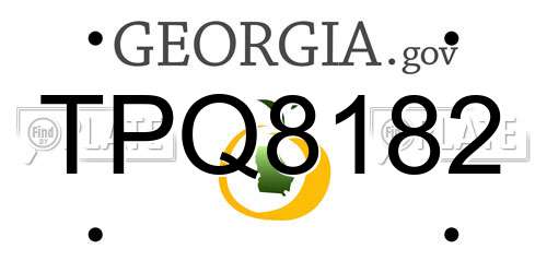 TPQ8182 Georgia License Plate