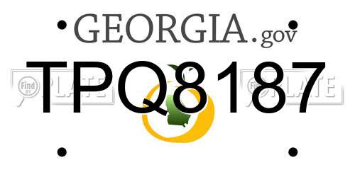 TPQ8187 Georgia License Plate