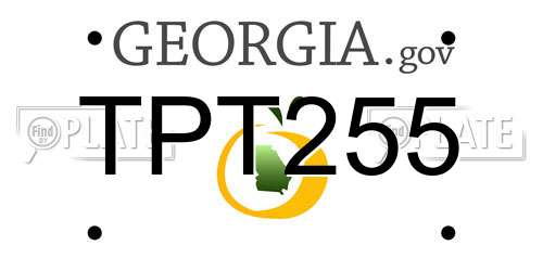 TPT255 Georgia License Plate