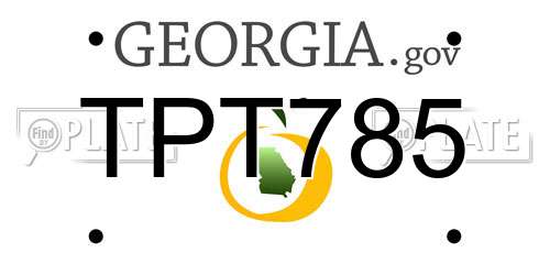 TPT785 Georgia License Plate
