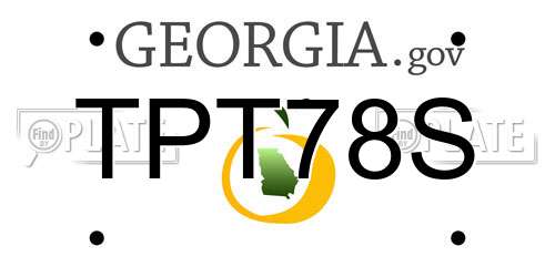 TPT78S Georgia License Plate
