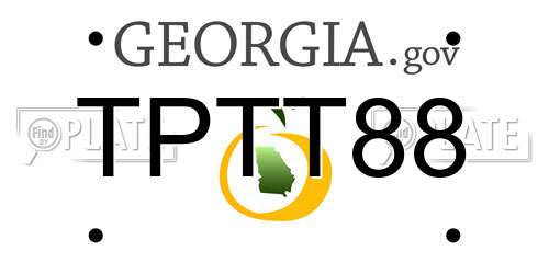 TPTT88 Georgia License Plate