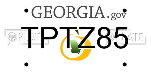 TPTZ85 Georgia License Plate