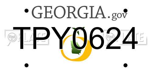 TPY0624 Georgia License Plate