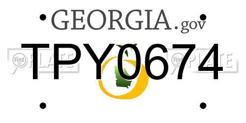 TPY0674 Georgia License Plate